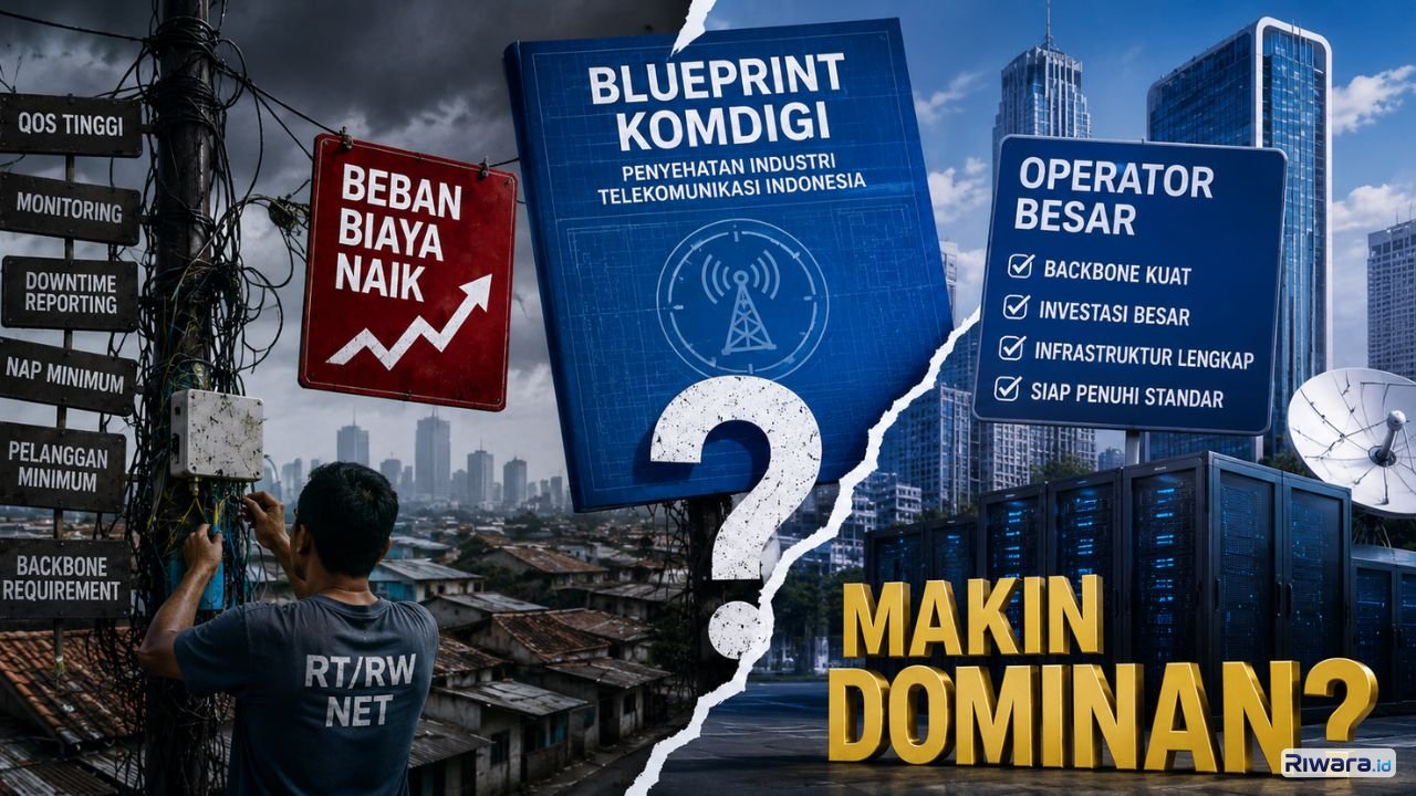 Ilustrasi tekanan ISP kecil dan RTRW Net di tengah arah konsolidasi industri telekomunikasi nasional